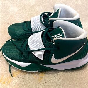 Nike Green and White Sneakers with High-Top Design